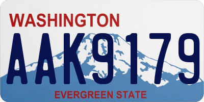 WA license plate AAK9179