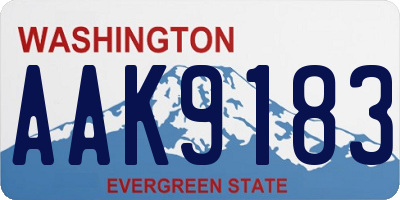 WA license plate AAK9183