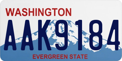WA license plate AAK9184