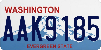 WA license plate AAK9185