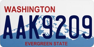 WA license plate AAK9209