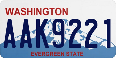 WA license plate AAK9221