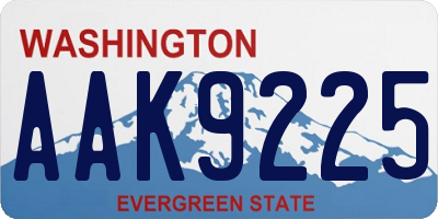 WA license plate AAK9225