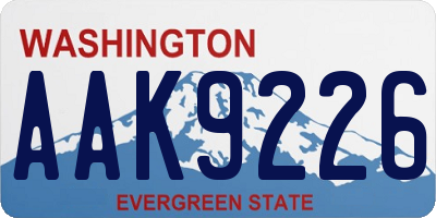 WA license plate AAK9226