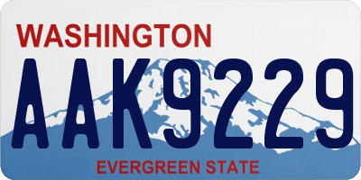 WA license plate AAK9229