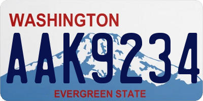 WA license plate AAK9234