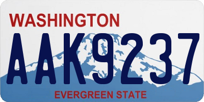 WA license plate AAK9237