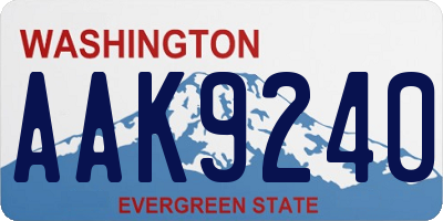 WA license plate AAK9240