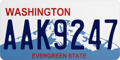 WA license plate AAK9247