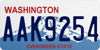 WA license plate AAK9254