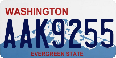 WA license plate AAK9255