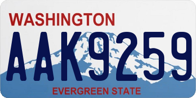 WA license plate AAK9259