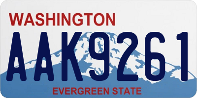 WA license plate AAK9261