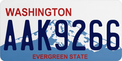 WA license plate AAK9266