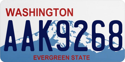 WA license plate AAK9268