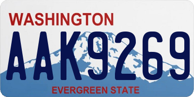 WA license plate AAK9269