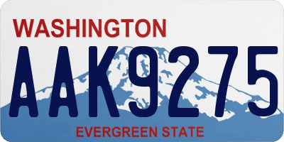 WA license plate AAK9275