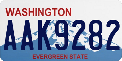 WA license plate AAK9282