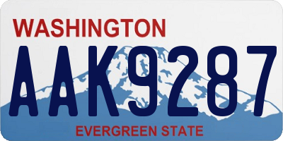 WA license plate AAK9287
