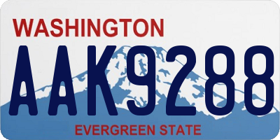 WA license plate AAK9288