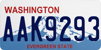 WA license plate AAK9293