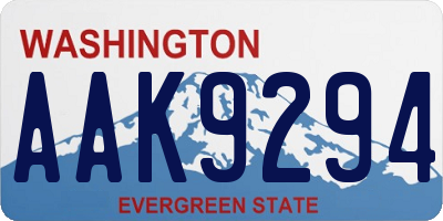 WA license plate AAK9294