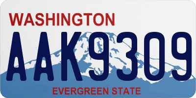 WA license plate AAK9309