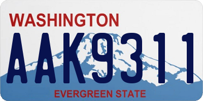 WA license plate AAK9311