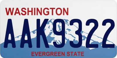 WA license plate AAK9322