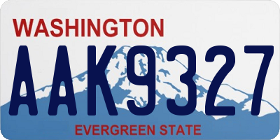 WA license plate AAK9327