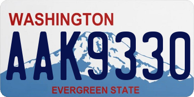 WA license plate AAK9330