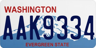 WA license plate AAK9334