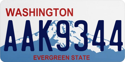 WA license plate AAK9344