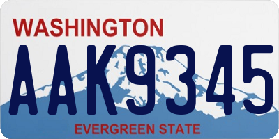 WA license plate AAK9345