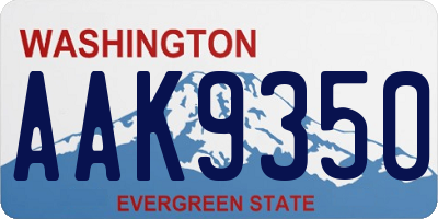 WA license plate AAK9350