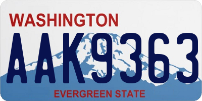 WA license plate AAK9363