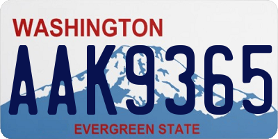 WA license plate AAK9365