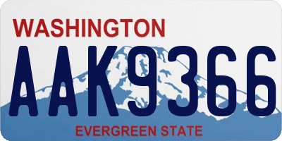 WA license plate AAK9366