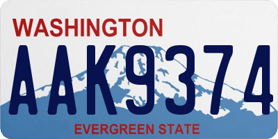 WA license plate AAK9374