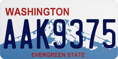WA license plate AAK9375