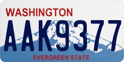 WA license plate AAK9377