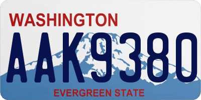 WA license plate AAK9380