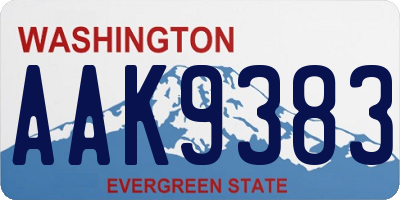 WA license plate AAK9383