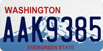 WA license plate AAK9385