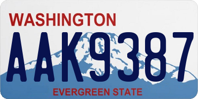 WA license plate AAK9387