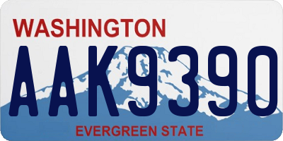 WA license plate AAK9390
