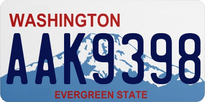 WA license plate AAK9398