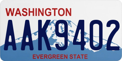 WA license plate AAK9402