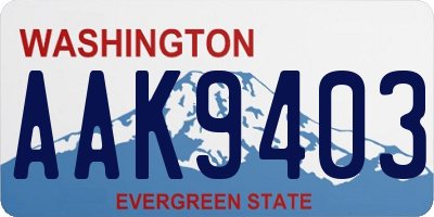 WA license plate AAK9403