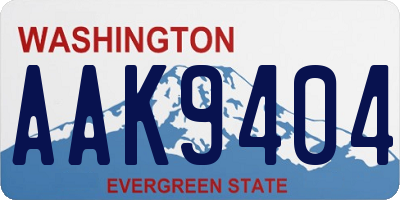WA license plate AAK9404